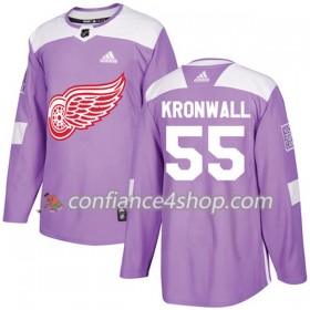Adidas Maillot de Hockey Detroit Red Wings Niklas Kronwall 55 2017-2018 Violet Fights Cancer Practice Authentic - Homme